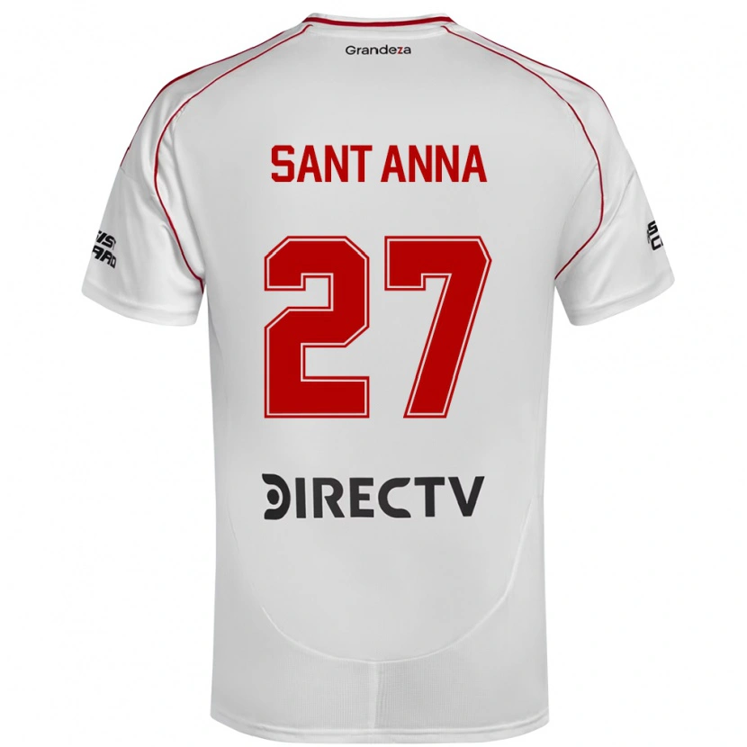 DanxenレディースAgustín Sant Anna#27ホワイト レッドホームシャツ2025/26ジャージーユニフォーム