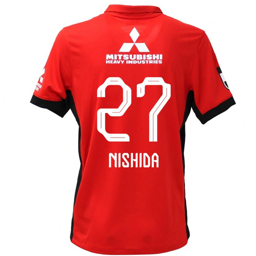 DanxenレディースHaruto Nishida#27レッド ホワイトホームシャツ2025/26ジャージーユニフォーム