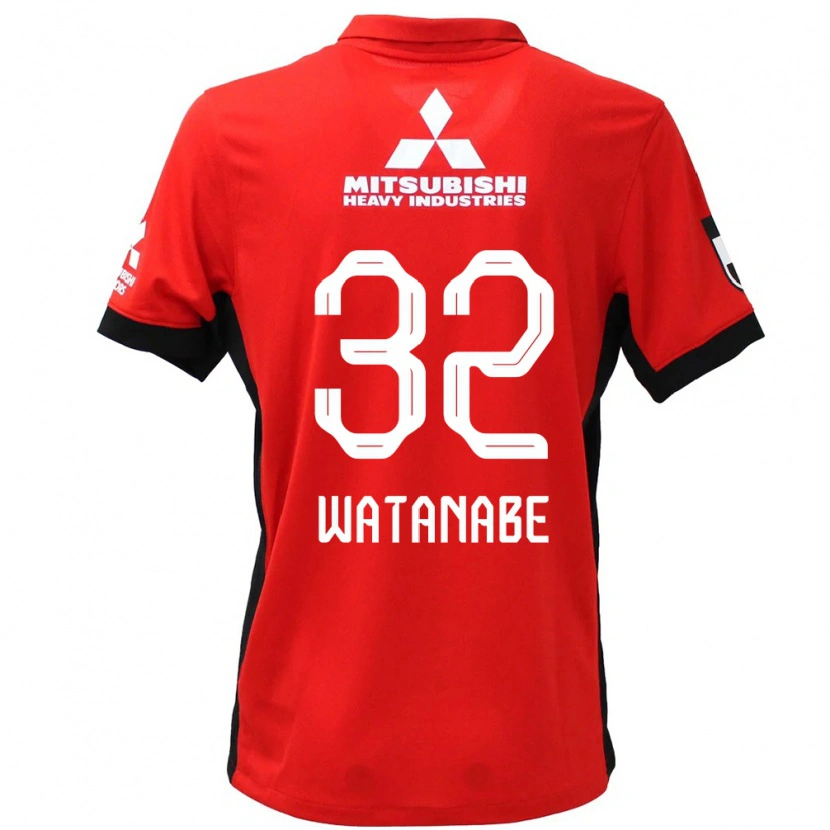 DanxenレディースRisako Watanabe#32レッド ホワイトホームシャツ2025/26ジャージーユニフォーム