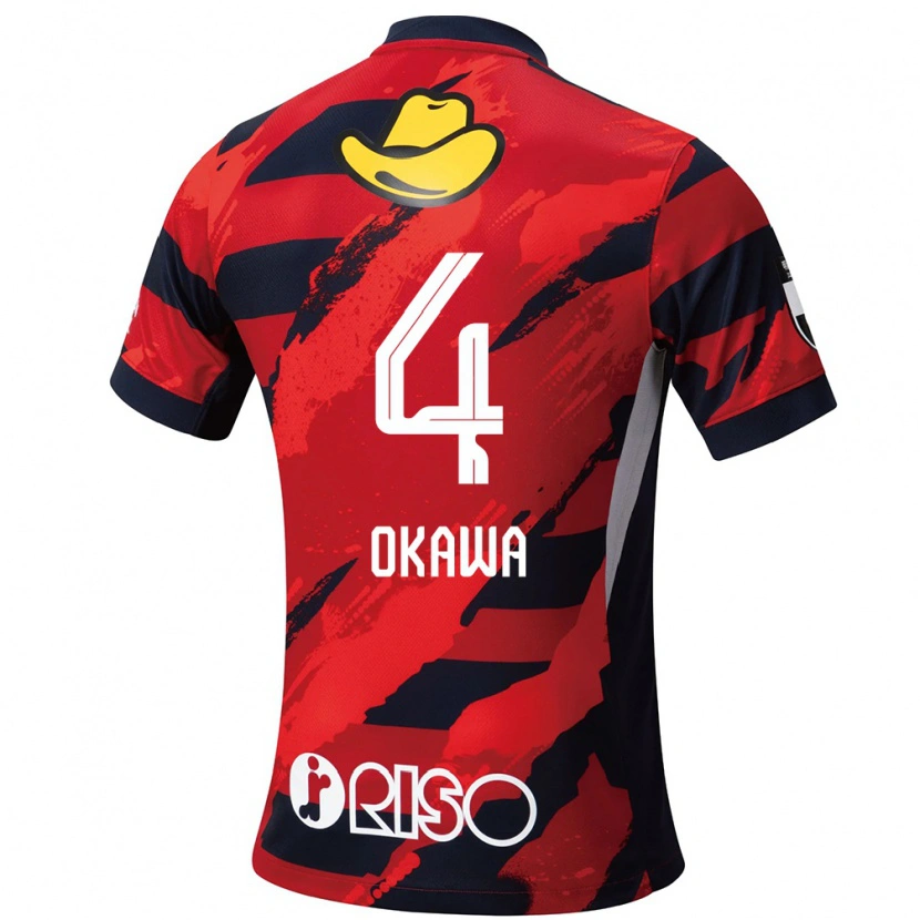 DanxenレディースYugo Okawa#4レッド ブラックホームシャツ2025/26ジャージーユニフォーム