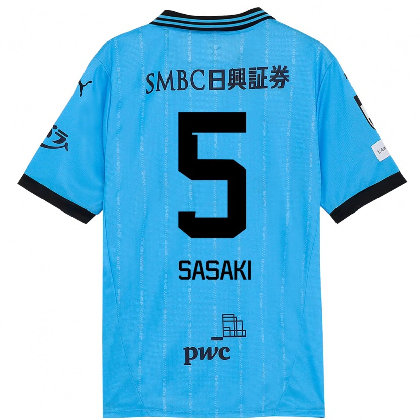 Danxenレディース佐々木旭#5スカイブルー ブラックホームシャツ2025/26ジャージーユニフォーム