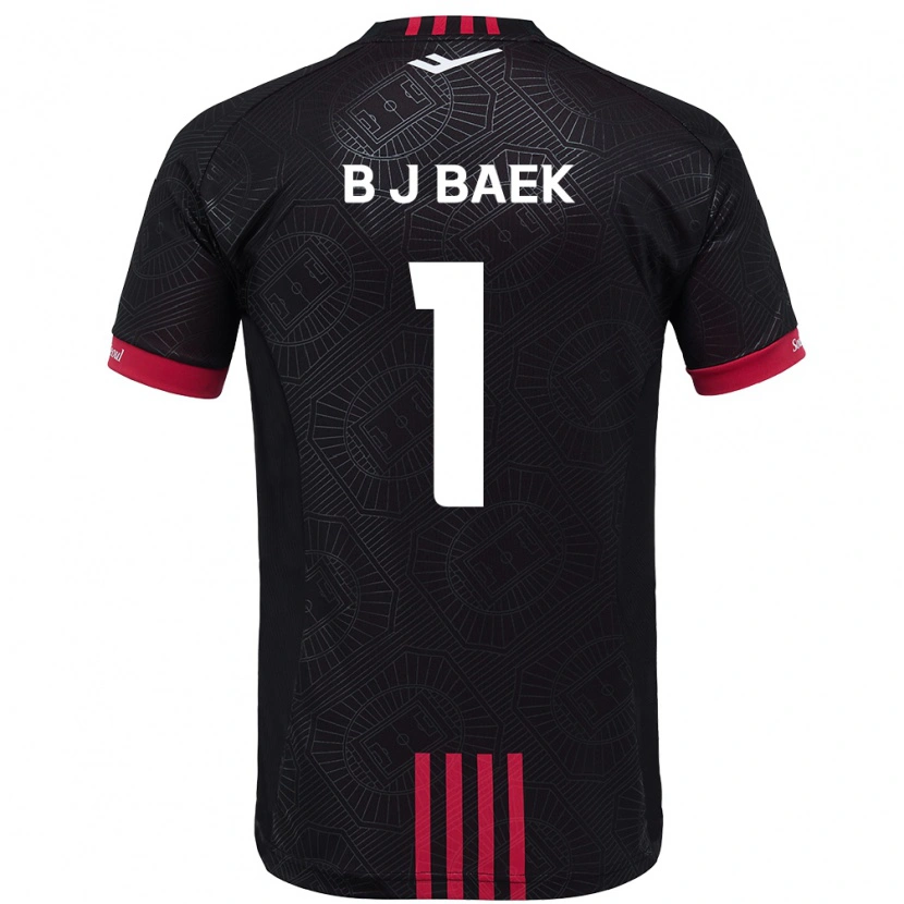 DanxenレディースJong-Beom Baek#1ブラック レッドホームシャツ2025/26ジャージーユニフォーム