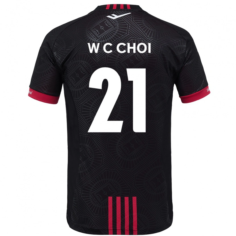 DanxenレディースCheol-Won Choi#21ブラック レッドホームシャツ2025/26ジャージーユニフォーム