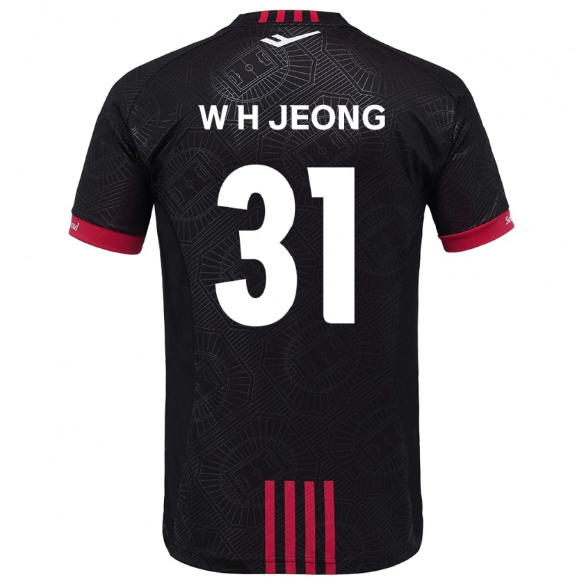 DanxenレディースHyun-Woong Jeong#31ブラック レッドホームシャツ2025/26ジャージーユニフォーム
