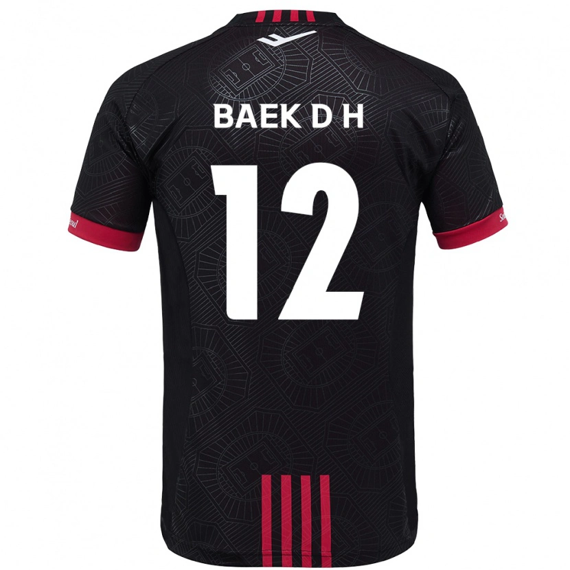 DanxenレディースBaek Do-Hye#12ブラック レッドホームシャツ2025/26ジャージーユニフォーム