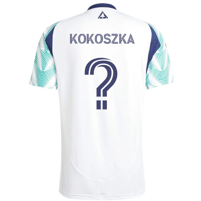 DanxenレディースAyden Kokoszka#0ホワイト ブルーアウェイシャツ2025/26ジャージーユニフォーム