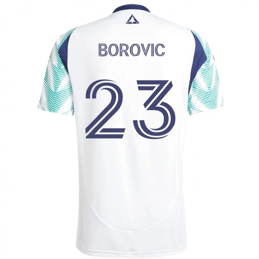DanxenレディースLuka Borovic#23ホワイト ブルーアウェイシャツ2025/26ジャージーユニフォーム