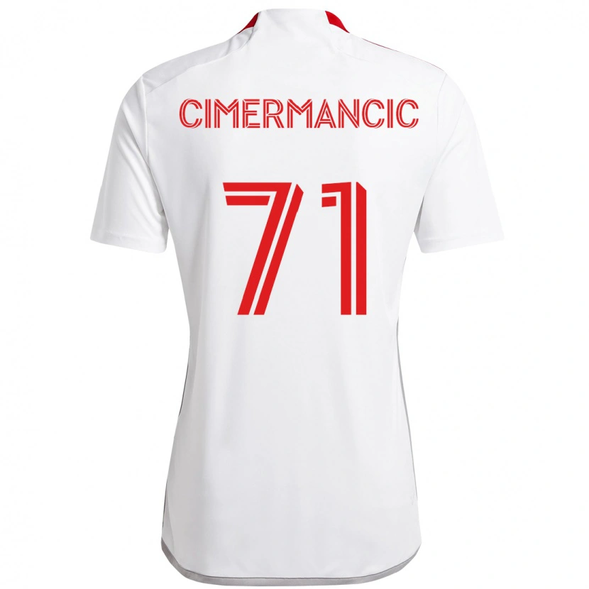Danxenレディースマルクス・チメルマンチッチ#71ホワイト レッドアウェイシャツ2025/26ジャージーユニフォーム