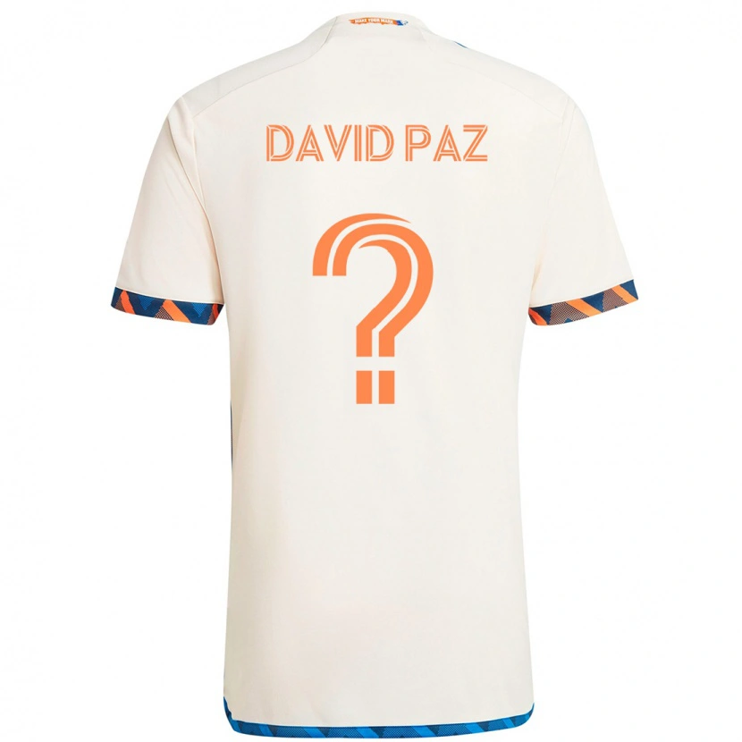 DanxenレディースDavid Paz#0ホワイト ブルー オレンジアウェイシャツ2025/26ジャージーユニフォーム