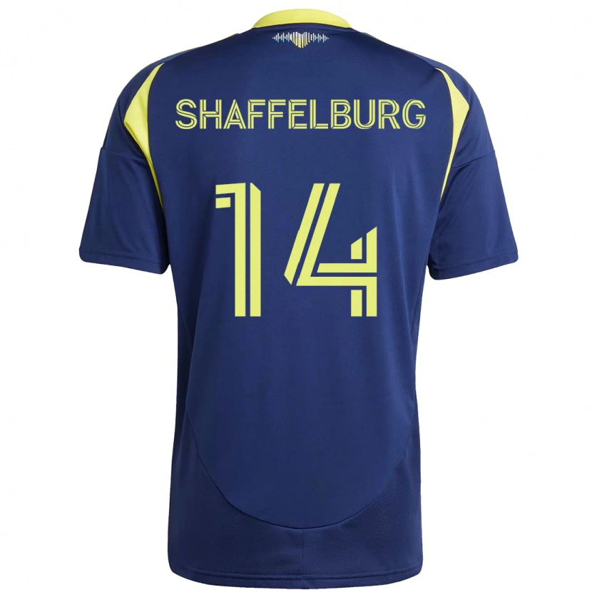 Danxenレディースジェイコブ・シャッフェルバーグ#14ネイビーブルー イエローアウェイシャツ2025/26ジャージーユニフォーム