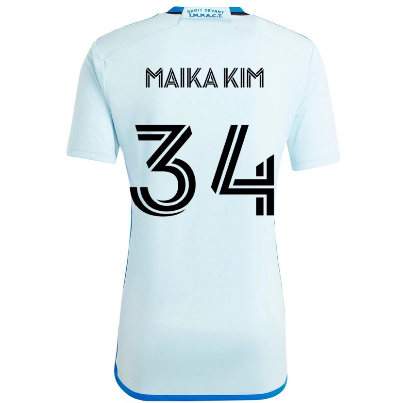 DanxenレディースGuerrier Maika Kim#34スカイブルー ダークブルーアウェイシャツ2025/26ジャージーユニフォーム