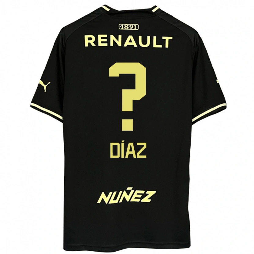 DanxenレディースSantiago Díaz#0ブラック イエローアウェイシャツ2025/26ジャージーユニフォーム