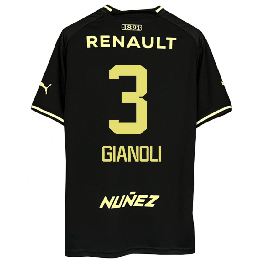DanxenレディースMartín Gianoli#3ブラック イエローアウェイシャツ2025/26ジャージーユニフォーム