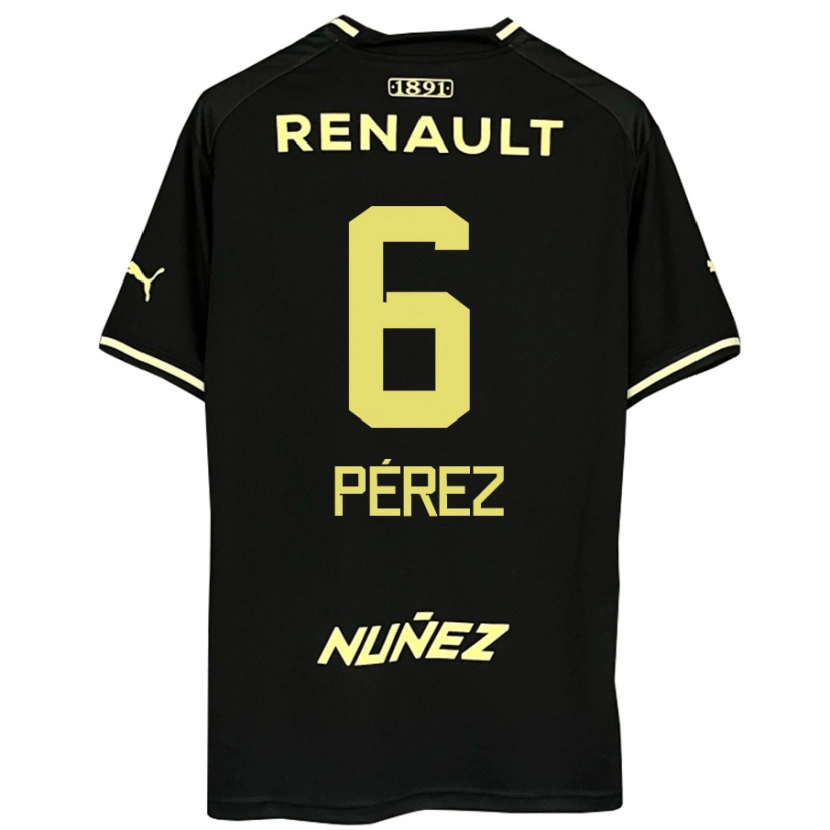 DanxenレディースRodrigo Pérez#6ブラック イエローアウェイシャツ2025/26ジャージーユニフォーム