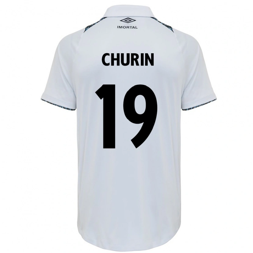 DanxenレディースDiego Churin#19ホワイト ブルーアウェイシャツ2025/26ジャージーユニフォーム