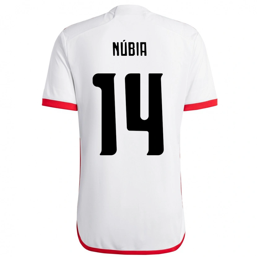 DanxenレディースNúbia#14ホワイト レッドアウェイシャツ2025/26ジャージーユニフォーム