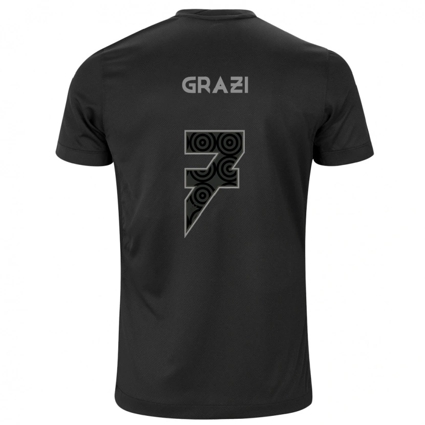 DanxenレディースGrazi#7ブラック ホワイトアウェイシャツ2025/26ジャージーユニフォーム