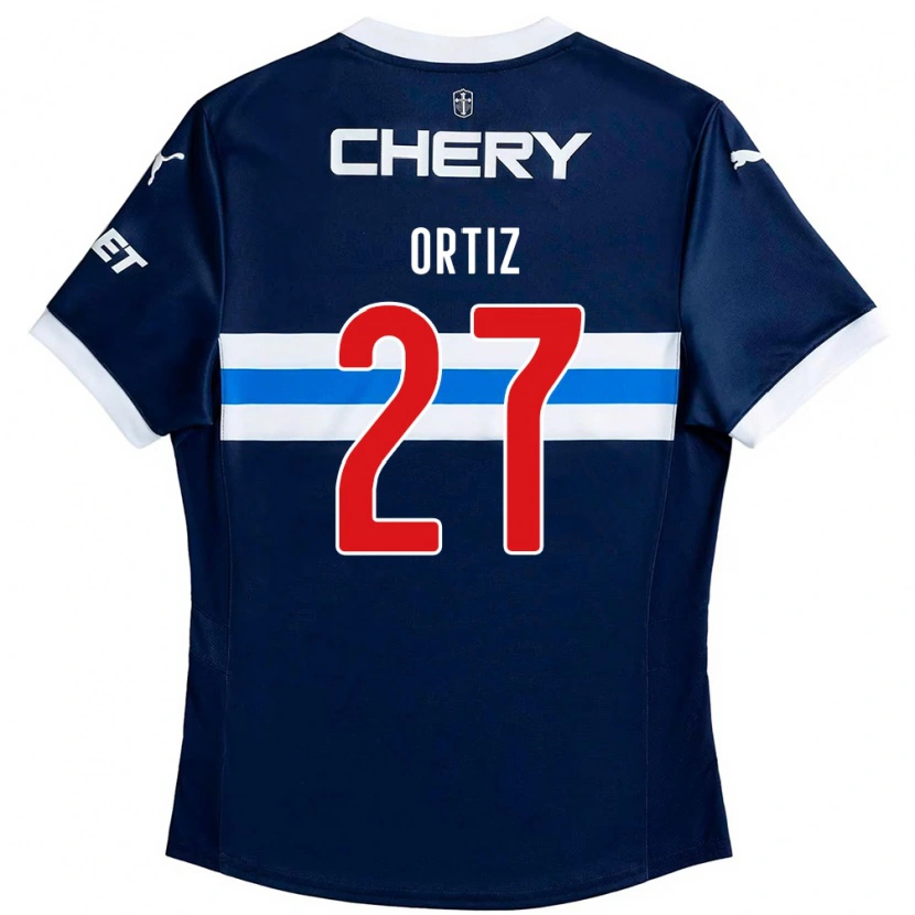 Danxenレディースホルヘ・オルティス・メンドーサ#27ロイヤルブルー ホワイトアウェイシャツ2025/26ジャージーユニフォーム