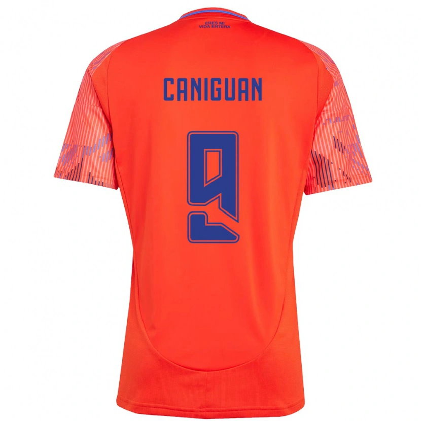DanxenレディースFranchesca Caniguán#9オレンジ レッドアウェイシャツ2025/26ジャージーユニフォーム