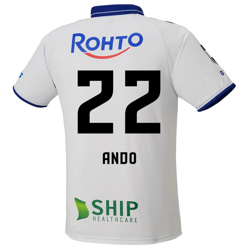 DanxenレディースRikuto Ando#22ホワイト ブルー ブラックアウェイシャツ2025/26ジャージーユニフォーム