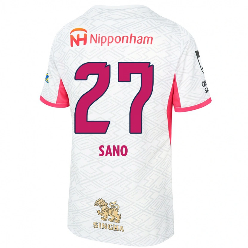 DanxenレディースTaiki Sano#27ホワイト サクラピンクアウェイシャツ2025/26ジャージーユニフォーム