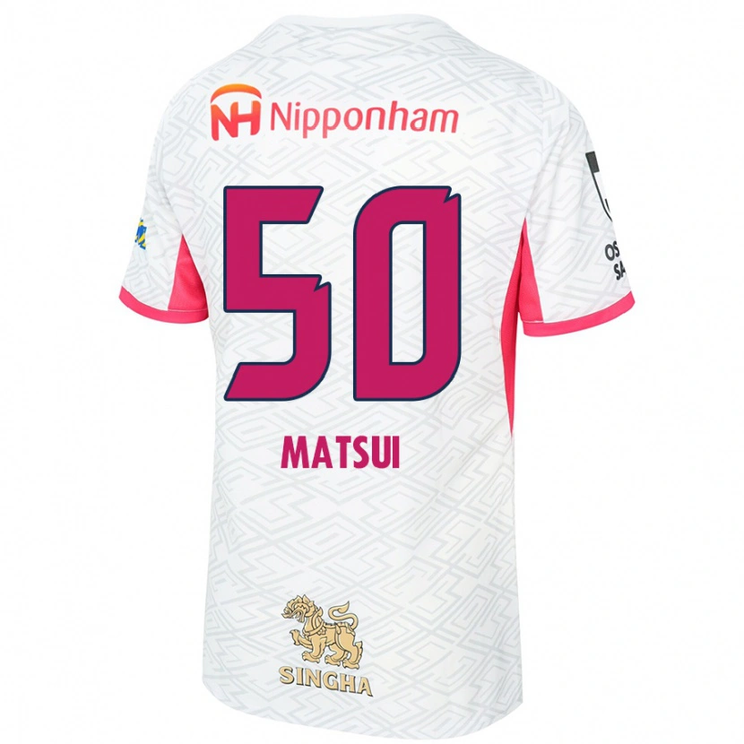 Danxenレディース松井 謙弥#50ホワイト サクラピンクアウェイシャツ2025/26ジャージーユニフォーム