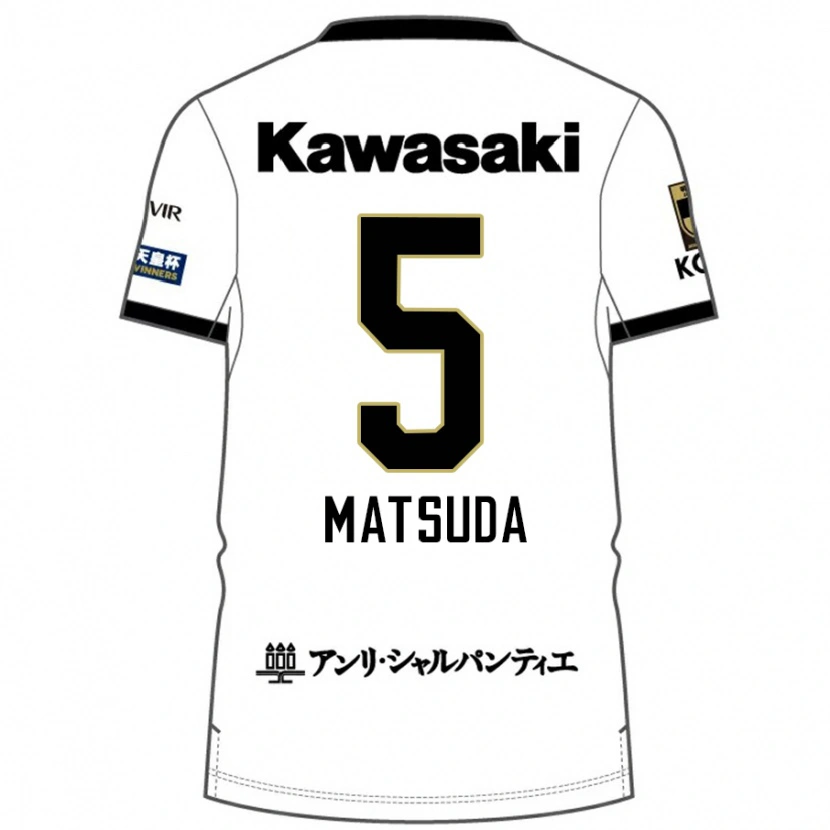 DanxenレディースShido Matsuda#5ホワイト ブラックアウェイシャツ2025/26ジャージーユニフォーム