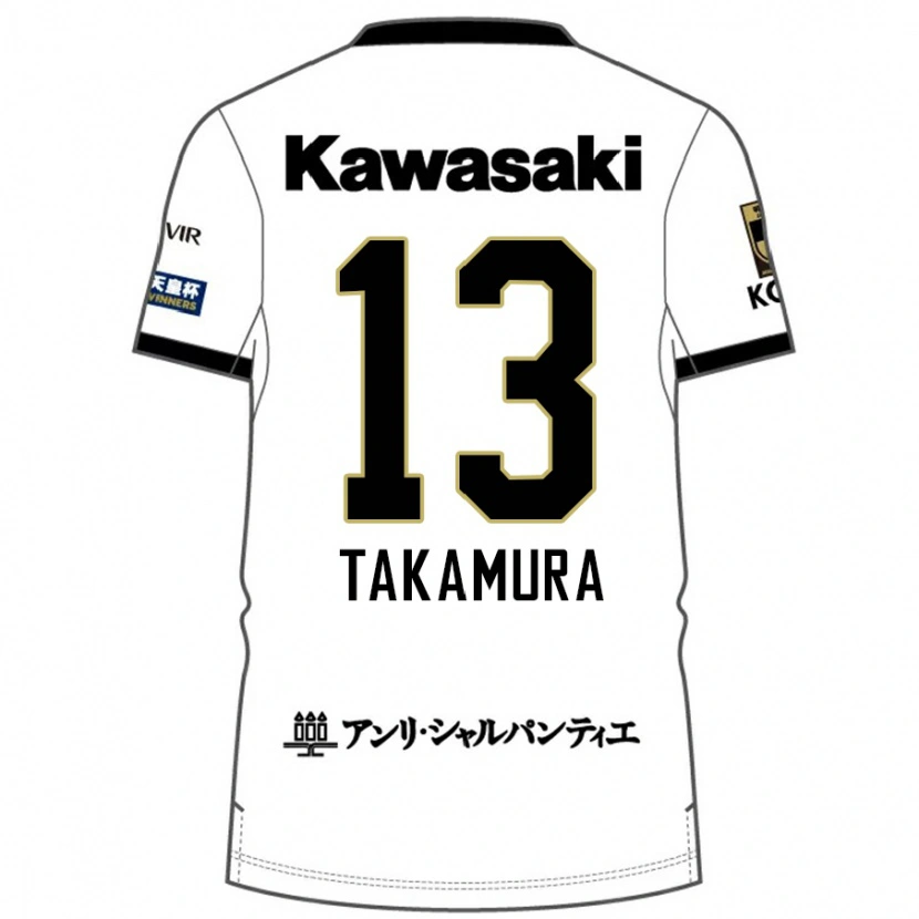 DanxenレディースTokiya Takamura#13ホワイト ブラックアウェイシャツ2025/26ジャージーユニフォーム