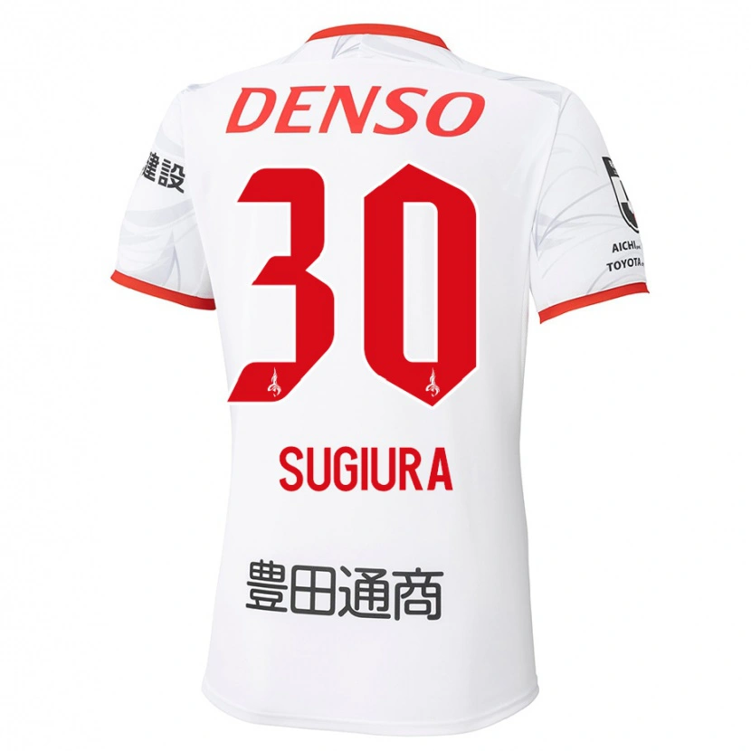 Danxenレディースシュンゴ・スギウラ#30ホワイト レッドアウェイシャツ2025/26ジャージーユニフォーム