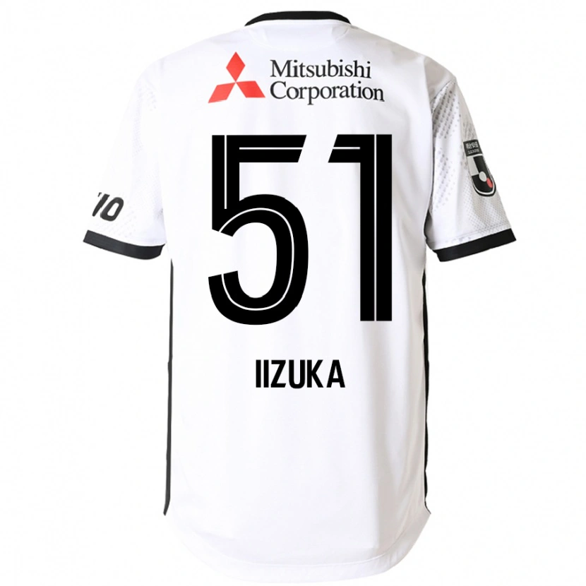 Danxenレディース飯塚欣士#51ホワイト ブラックアウェイシャツ2025/26ジャージーユニフォーム