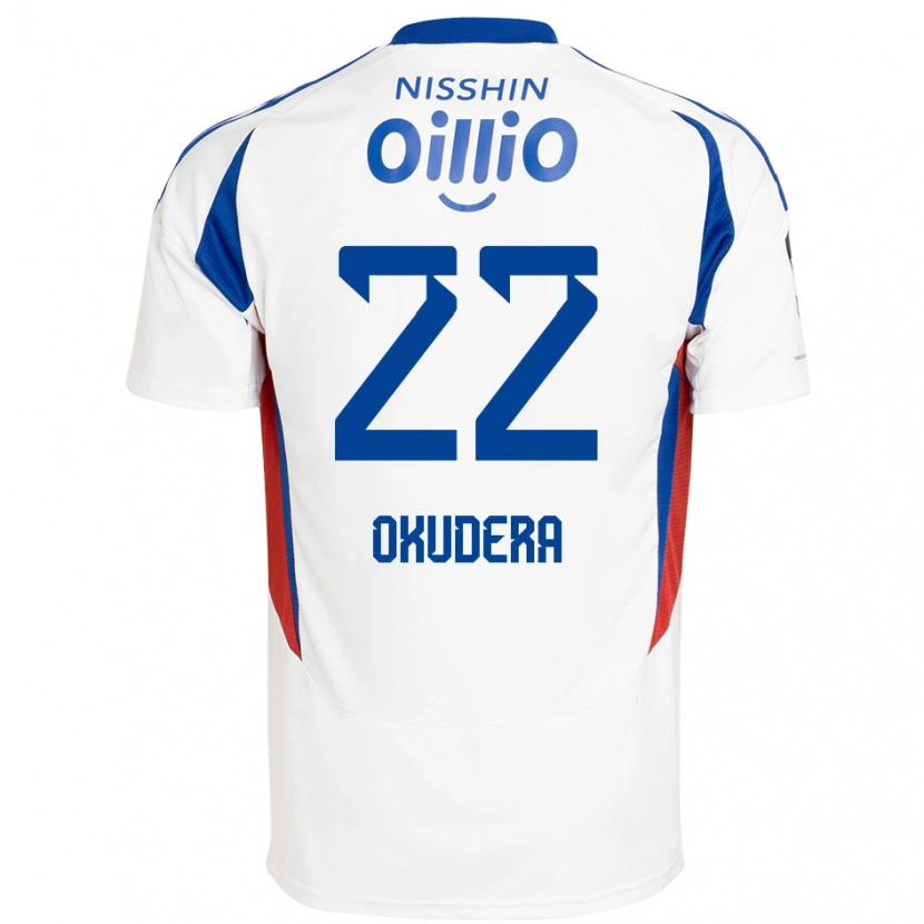 DanxenレディースMinato Okudera#22ホワイト ロイヤルブルーアウェイシャツ2025/26ジャージーユニフォーム