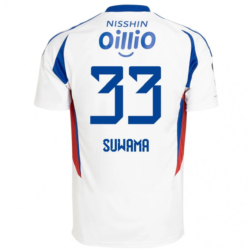 Danxenレディース諏訪間幸成#33ホワイト ロイヤルブルーアウェイシャツ2025/26ジャージーユニフォーム