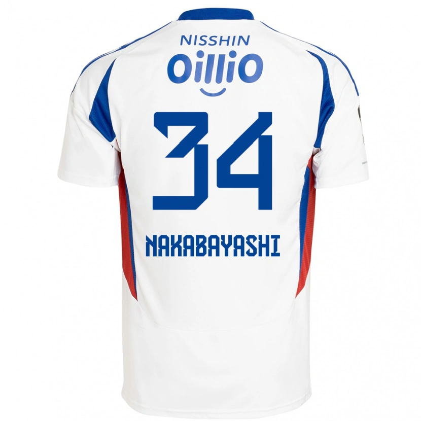 Danxenレディース中林 洋次#34ホワイト ロイヤルブルーアウェイシャツ2025/26ジャージーユニフォーム