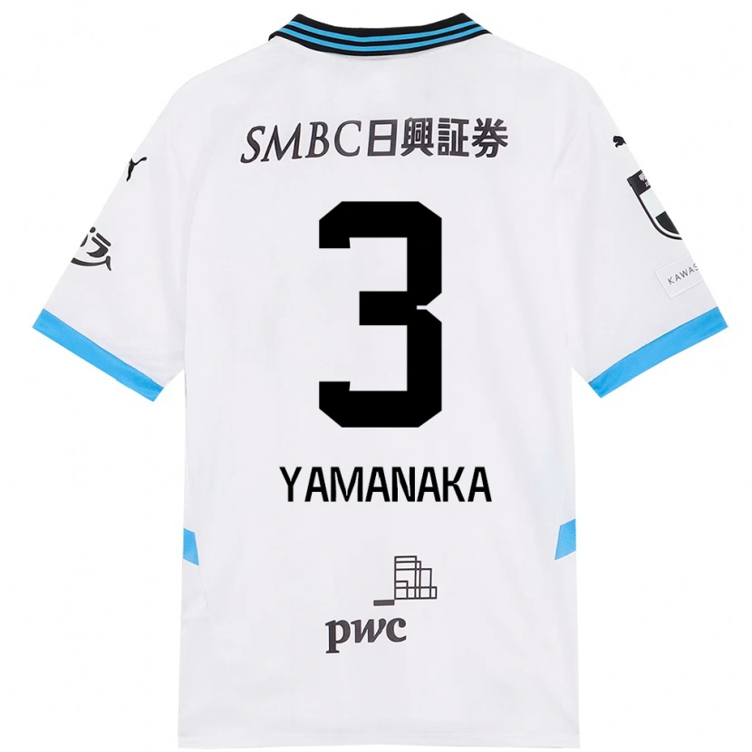 DanxenレディースDaiki Yamanaka#3ホワイト スカイブルーアウェイシャツ2025/26ジャージーユニフォーム