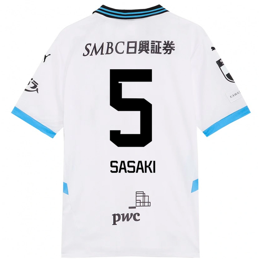 Danxenレディース佐々木旭#5ホワイト スカイブルーアウェイシャツ2025/26ジャージーユニフォーム