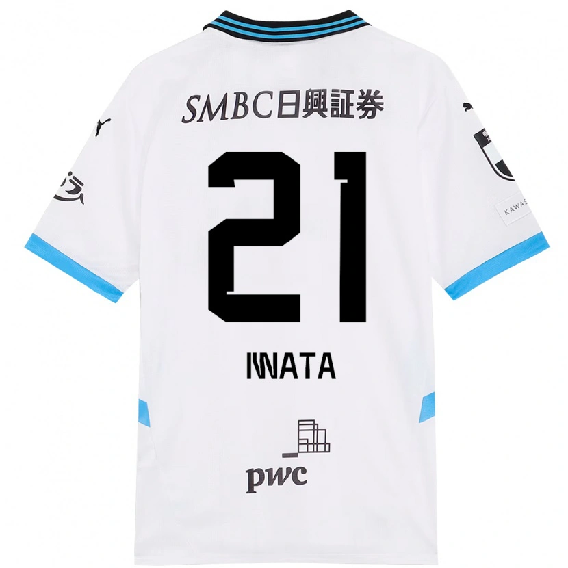 DanxenレディースKantaro Iwata#21ホワイト スカイブルーアウェイシャツ2025/26ジャージーユニフォーム