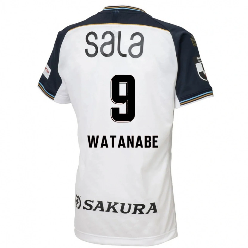 DanxenレディースRyo Watanabe#9ホワイト ブラックアウェイシャツ2025/26ジャージーユニフォーム