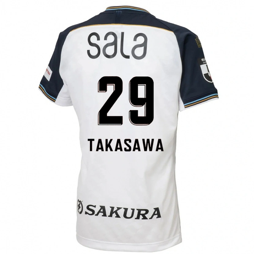 DanxenレディースKaito Takasawa#29ホワイト ブラックアウェイシャツ2025/26ジャージーユニフォーム
