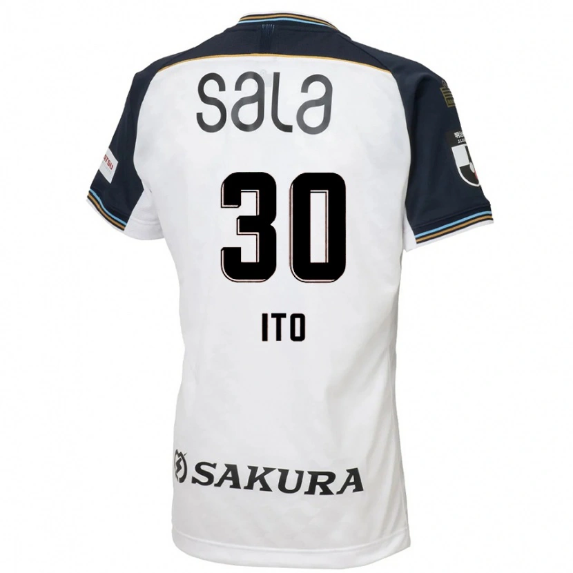 DanxenレディースChikara Ito#30ホワイト ブラックアウェイシャツ2025/26ジャージーユニフォーム