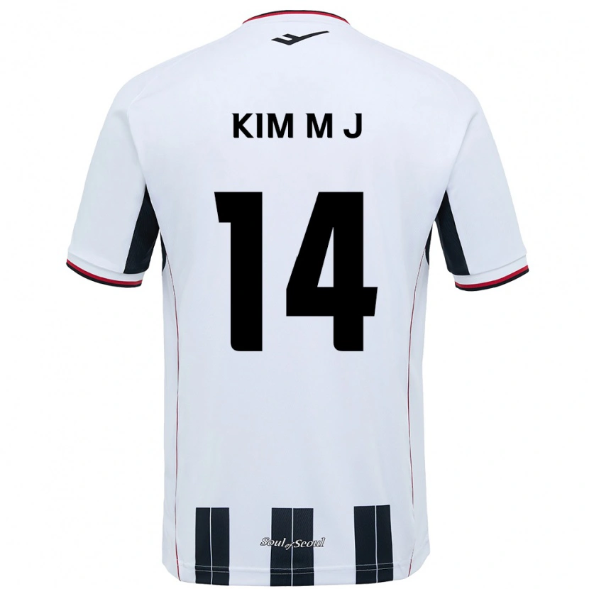 DanxenレディースKim Min-Ji#14ホワイト ブラックアウェイシャツ2025/26ジャージーユニフォーム