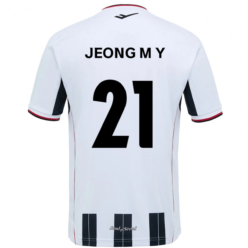 DanxenレディースJeong Min-Young#21ホワイト ブラックアウェイシャツ2025/26ジャージーユニフォーム