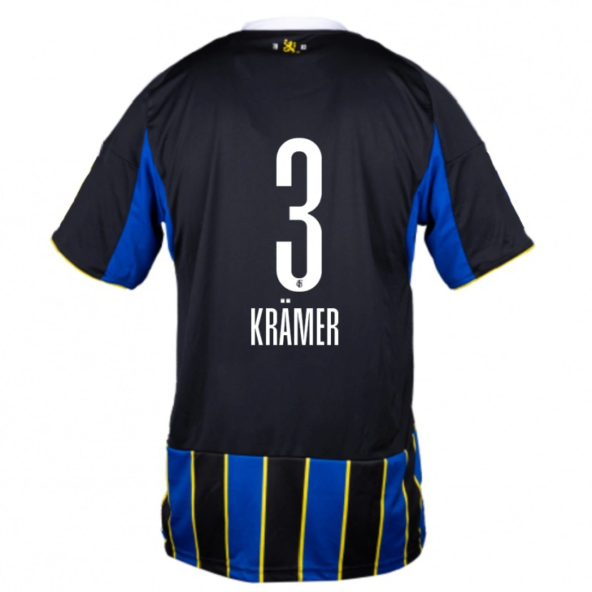 DanxenレディースNils Krämer#3青 黒 黄ホームシャツ2025/26ジャージーユニフォーム