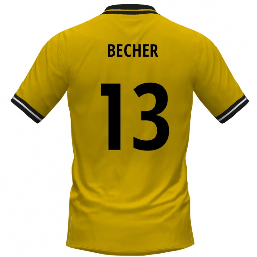 DanxenレディースKjell Becher#13黄 黒ホームシャツ2025/26ジャージーユニフォーム