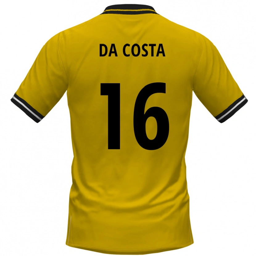 DanxenレディースFabricio Sylva Da Costa#16黄 黒ホームシャツ2025/26ジャージーユニフォーム