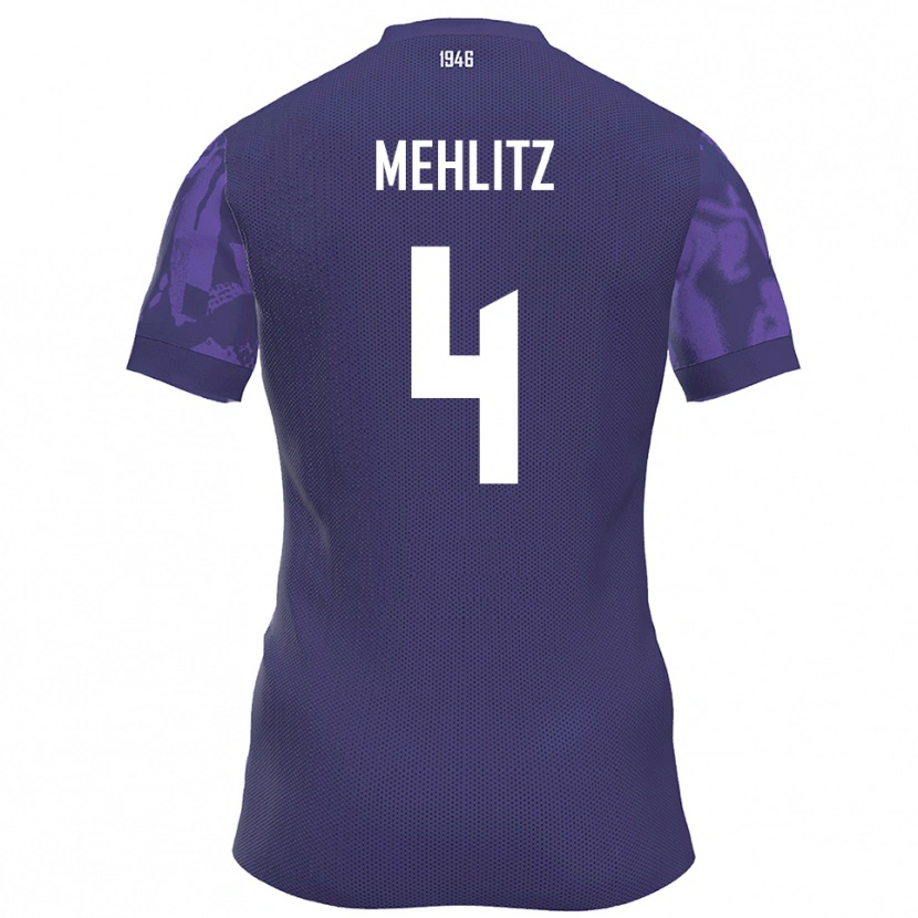 DanxenレディースFabian Mehlitz#4紫 白ホームシャツ2025/26ジャージーユニフォーム