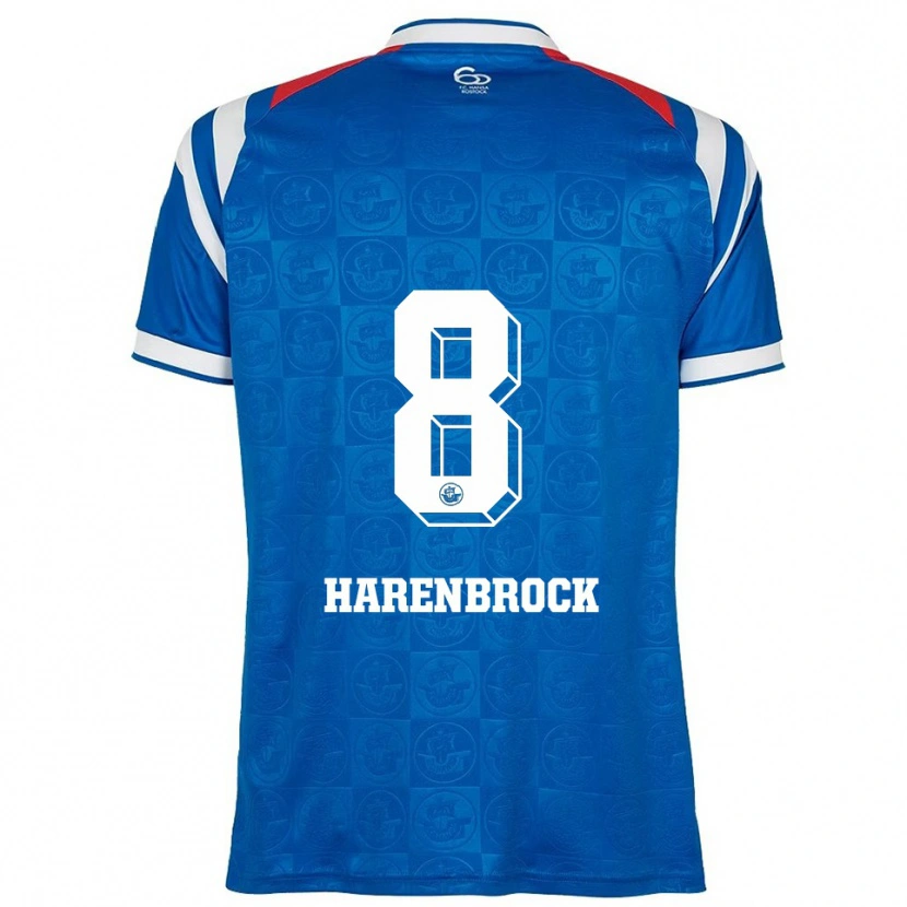 DanxenレディースCedric Harenbrock#8青 白 赤ホームシャツ2025/26ジャージーユニフォーム
