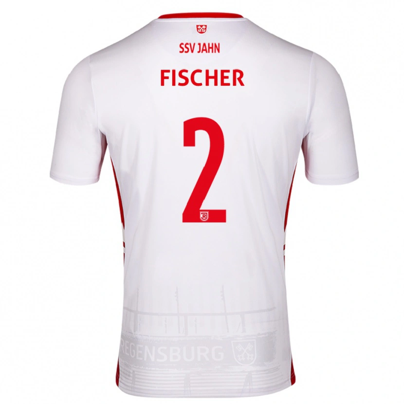 DanxenレディースFlorian Fischer#2白 赤ホームシャツ2025/26ジャージーユニフォーム