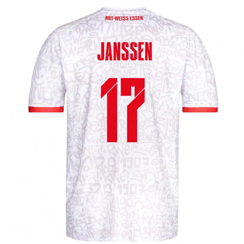 DanxenレディースLenn Janssen#17白 赤ホームシャツ2025/26ジャージーユニフォーム