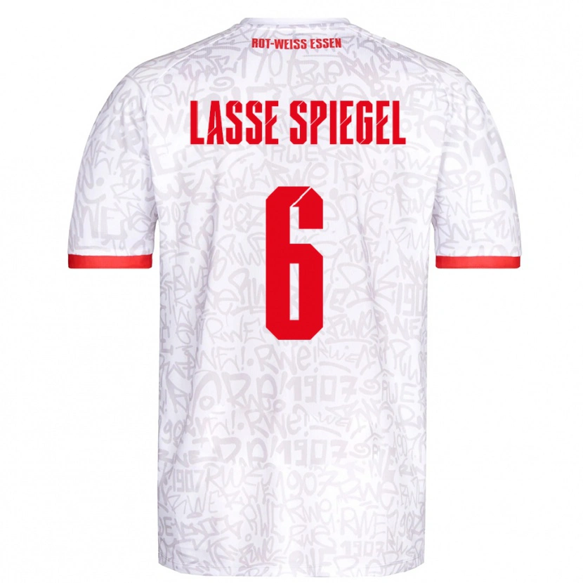 DanxenレディースJakob Lasse Spiegel#6白 赤ホームシャツ2025/26ジャージーユニフォーム