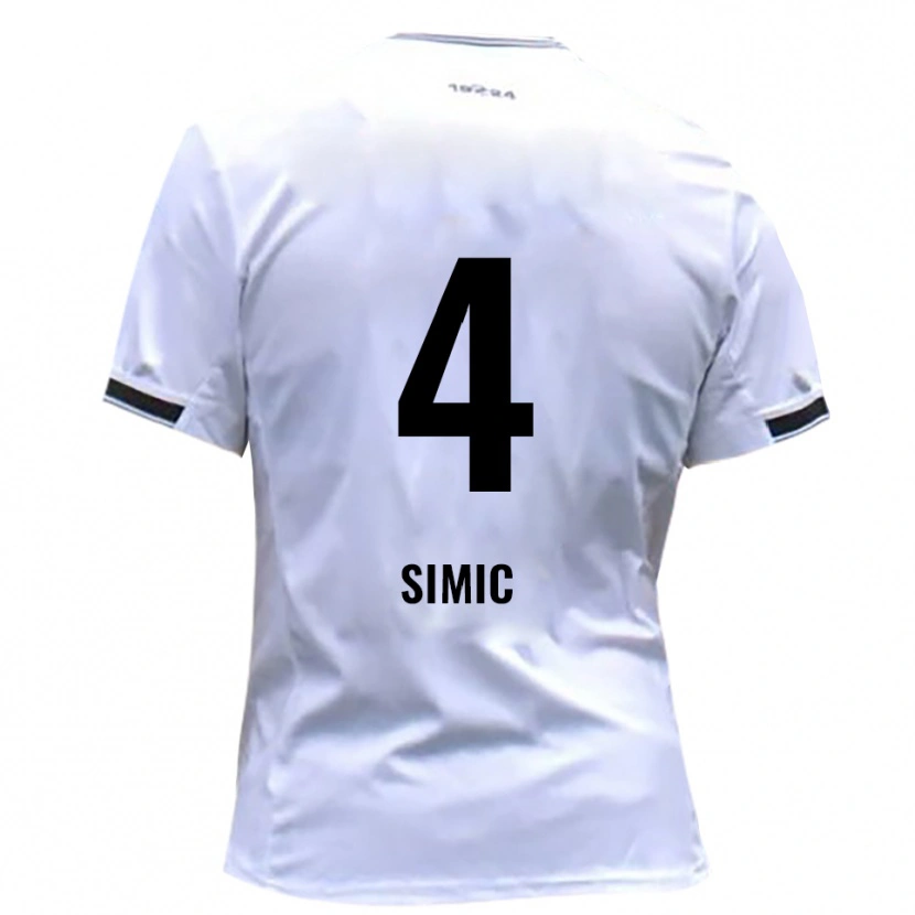 DanxenレディースDennis Simic#4白 赤ホームシャツ2025/26ジャージーユニフォーム